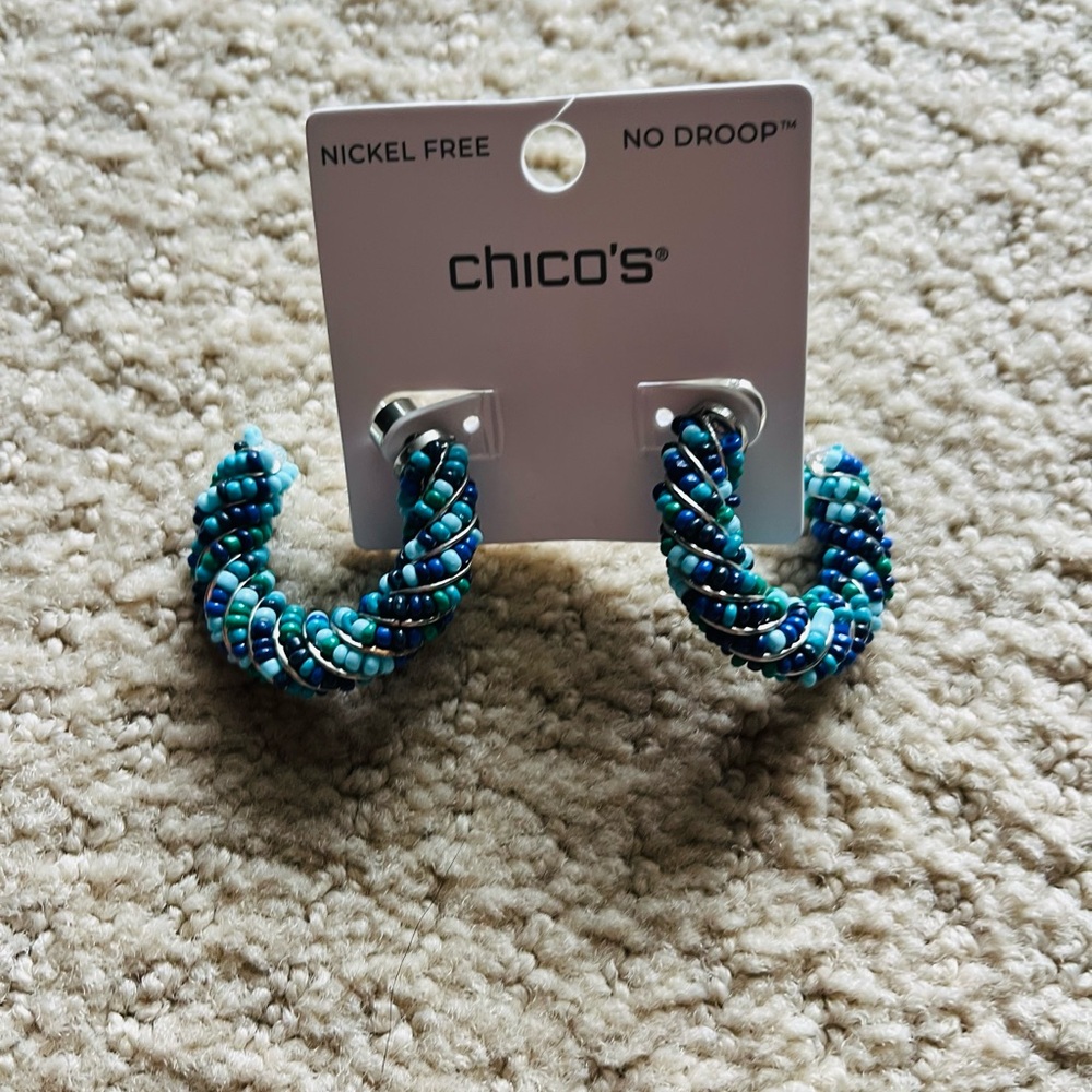 Chico's Vibrant Beaded No Droop Earrings